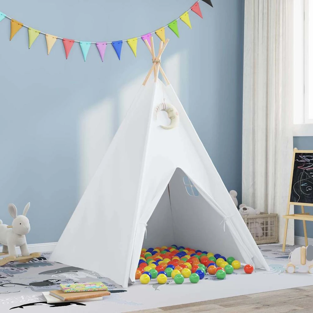 Teepee palapinė Balta 120 x 120 x 150 cm Audinys ir plastikas