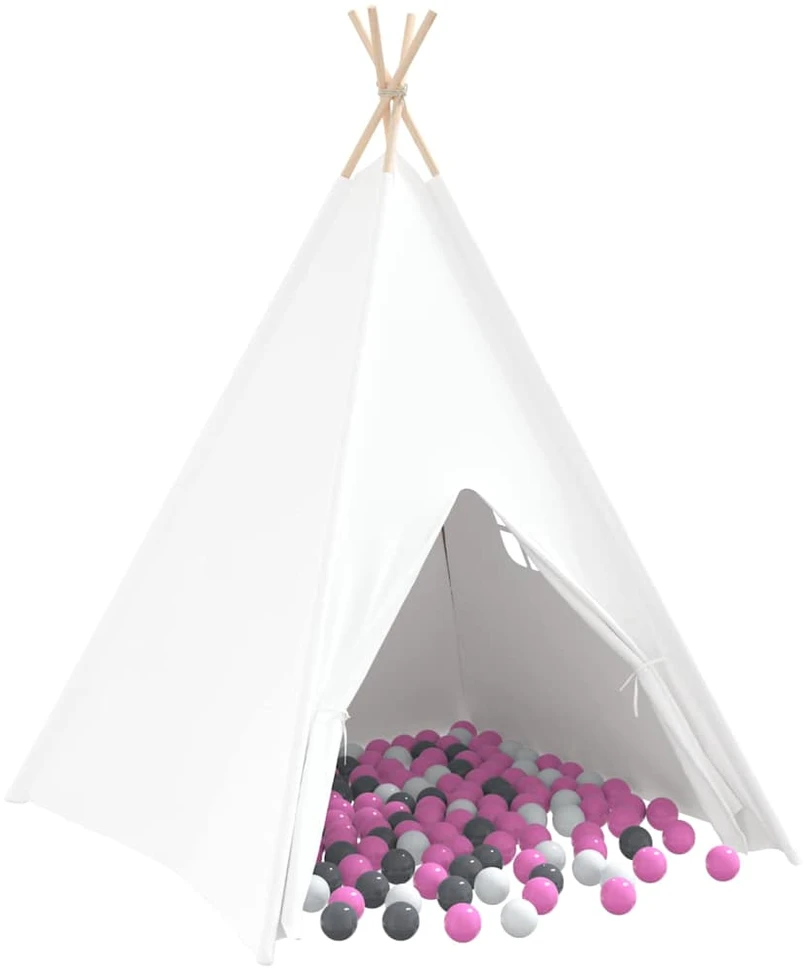 Teepee palapinė Balta 120 x 120 x 150 cm Audinys ir plastikas