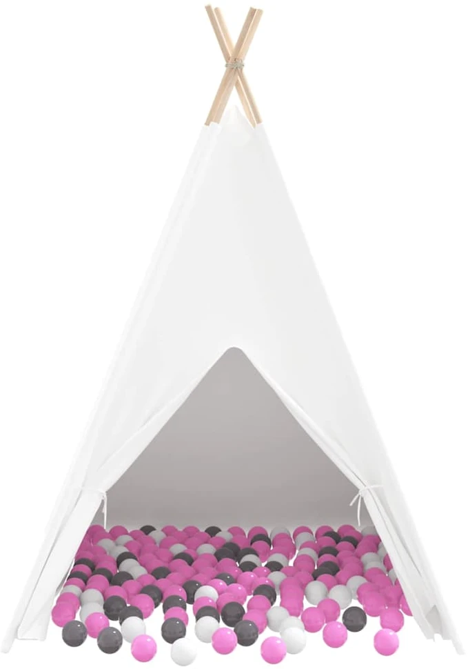 Teepee palapinė Balta 120 x 120 x 150 cm Audinys ir plastikas
