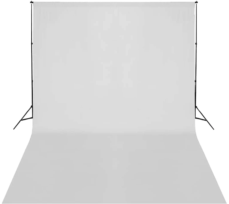 Teleskopinė fono rėmo sistema + baltas fonas, 3 x 5 m