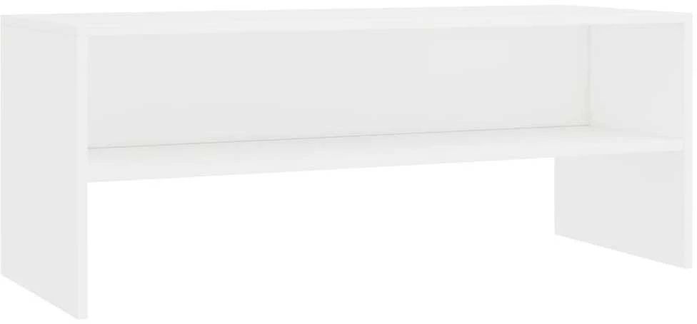 TV staliukas Televizoriaus spintelė, balta, 100x40x40cm, apdirbta mediena