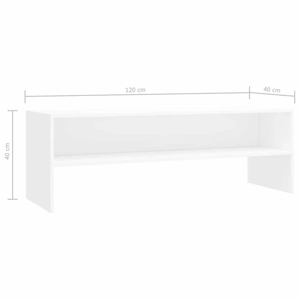 TV staliukas Televizoriaus spintelė, balta, 120x40x40cm, apdirbta mediena