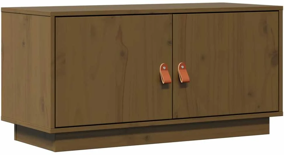 TV staliukas Televizoriaus spintelė, medaus ruda, 80x34x40cm, pušies masyvas