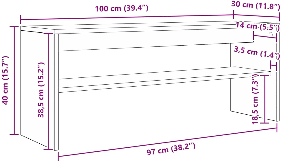 TV staliukas Televizoriaus spintelė 100 x 30 x 40 cm Amatininkų ąžuolas