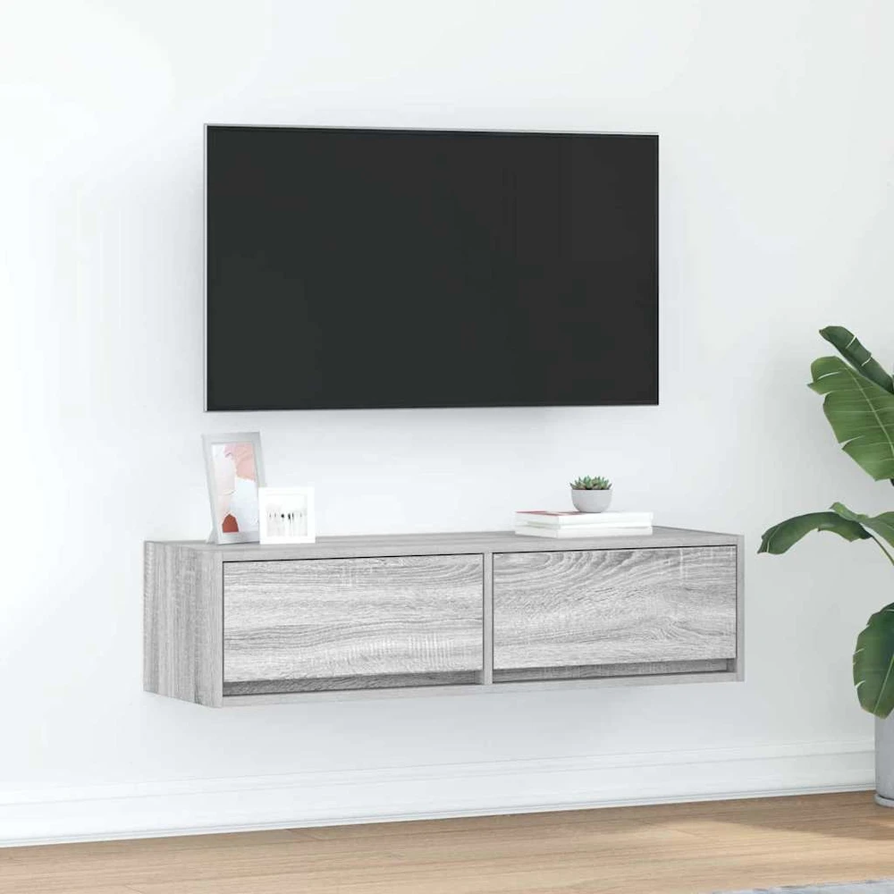 TV staliukas Televizoriaus spintelė 100 x 31 x 25,5 cm Pilka sonoma ąžuolo