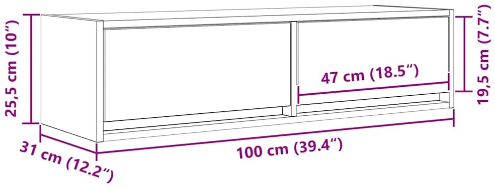 TV staliukas Televizoriaus spintelė 100 x 31 x 25,5 cm Dūminio ąžuolo