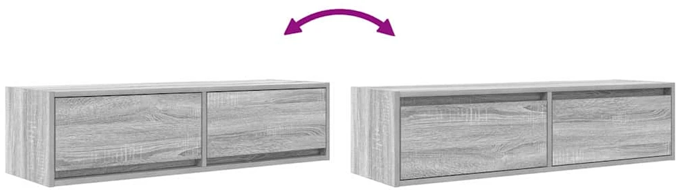 TV staliukas Televizoriaus spintelė 100 x 31 x 25,5 cm Pilka sonoma ąžuolo