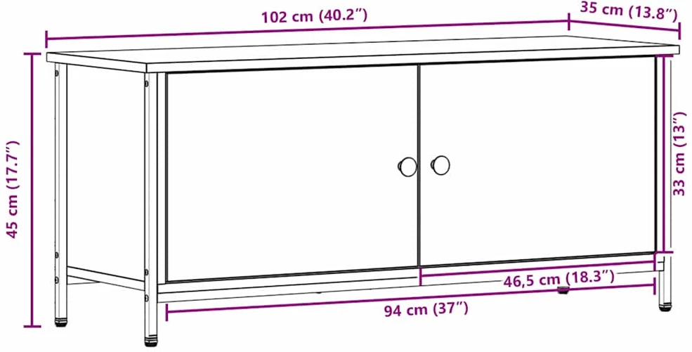 TV staliukas Televizoriaus spintelė 100 x 35 x 45 cm Juodas ąžuolas