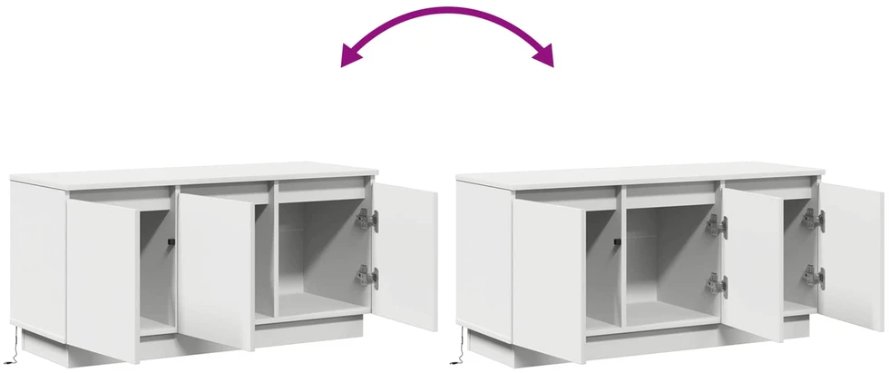 TV staliukas Televizoriaus spintelė 100 x 38 x 49 cm Balta Apdirbta mediena