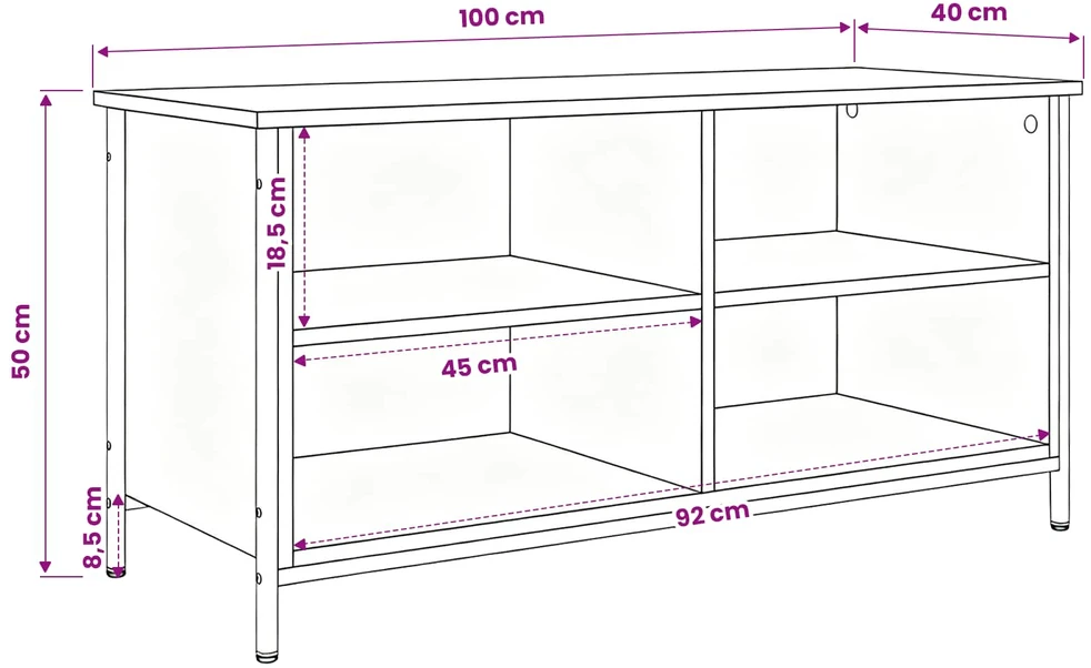 TV staliukas Televizoriaus spintelė 100 x 40 x 50 cm Amatininkų ąžuolas