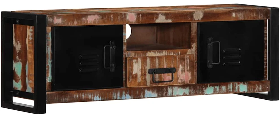 TV staliukas televizoriaus spintelė 100x30x35 cm Regeneruota medžio masyva