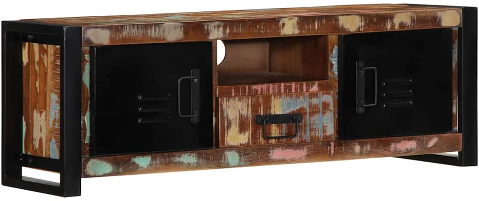 TV staliukas televizoriaus spintelė 100x30x35 cm Regeneruota medžio masyva