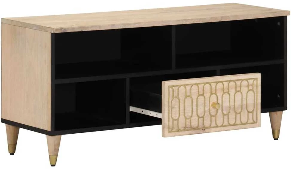 TV staliukas Televizoriaus spintelė, 100x33x46cm, mango medienos masyvas