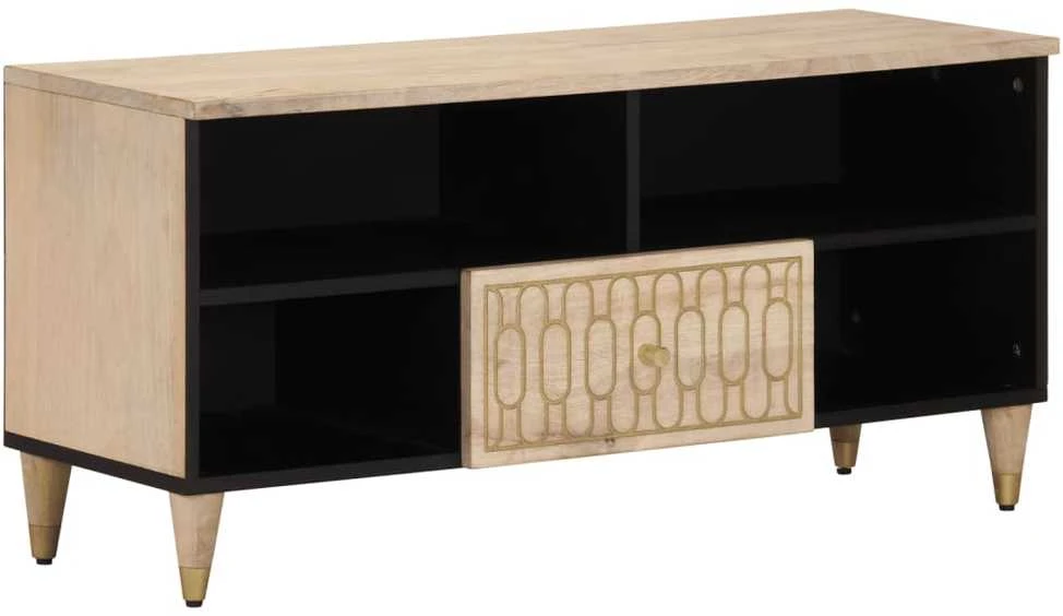 TV staliukas Televizoriaus spintelė, 100x33x46cm, mango medienos masyvas
