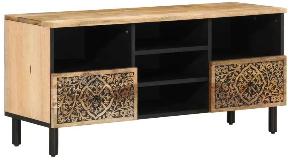TV staliukas Televizoriaus spintelė, 100x33x46cm, mango medienos masyvas