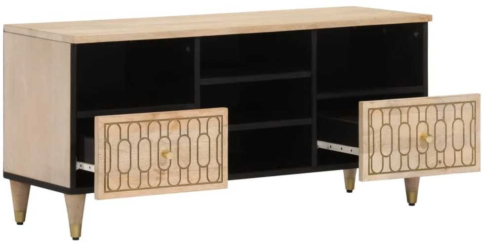 TV staliukas Televizoriaus spintelė, 100x33x46cm, mango medienos masyvas