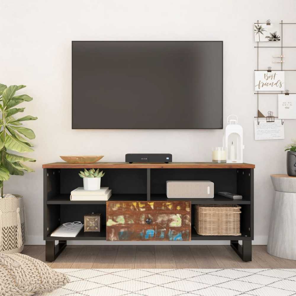 TV staliukas Televizoriaus spintelė, 100x33x46cm, perdirbta/apdirbta mediena