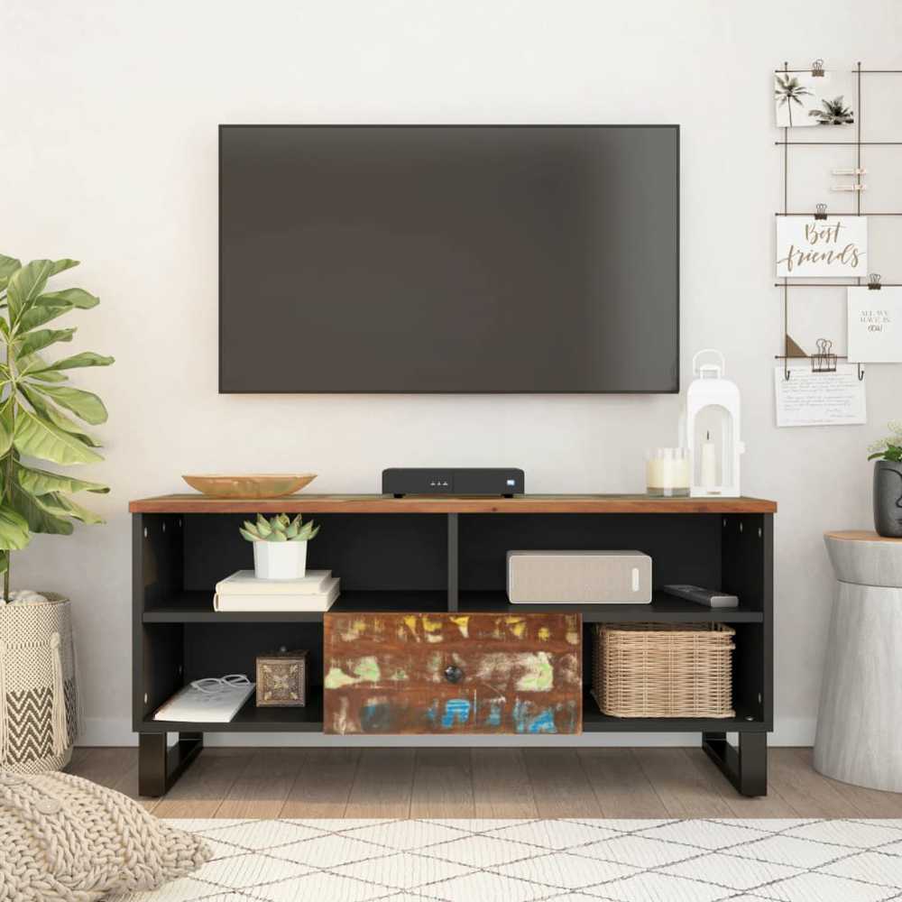 TV staliukas Televizoriaus spintelė, 100x33x46cm, perdirbta/apdirbta mediena