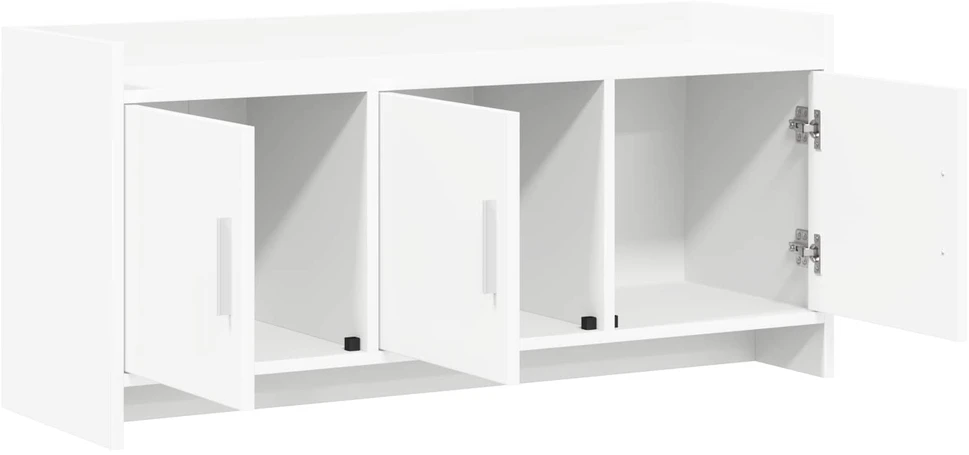 TV staliukas Televizoriaus spintelė 102 x 33 x 47 cm Balta Apdirbta mediena