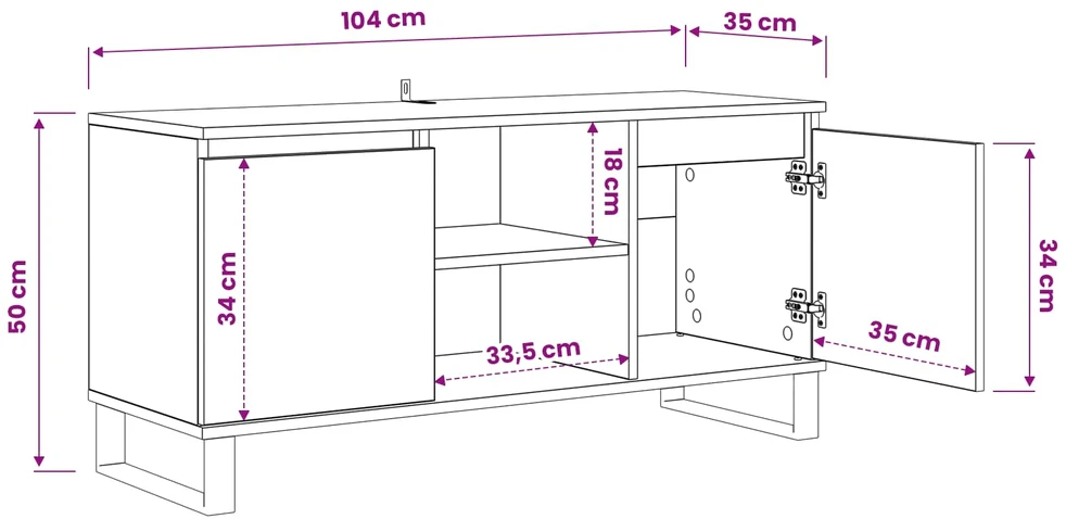 TV staliukas Televizoriaus spintelė 104 x 35 x 50 cm Amatininkų ąžuolas