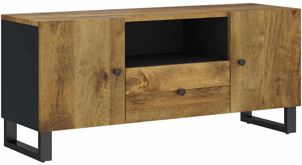TV staliukas Televizoriaus spintelė, 105x33,5x46cm, mango/apdirbta mediena