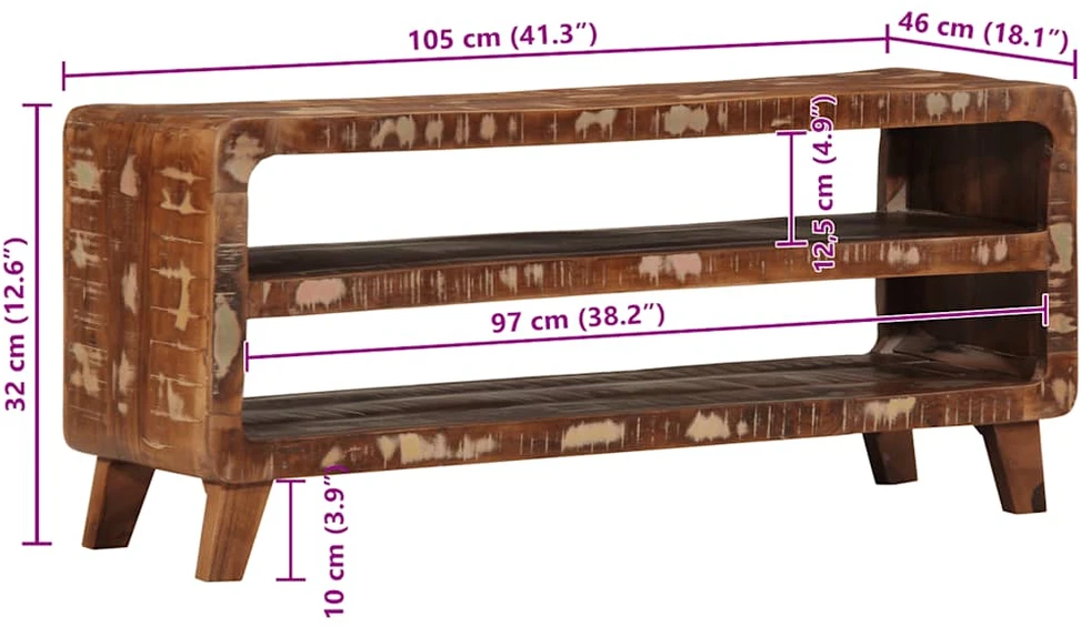 Televizoriaus spintelė, 105x46x32cm, perdirbta mediena