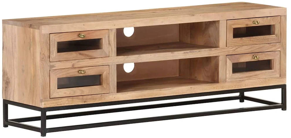 TV staliukas Televizoriaus spintelė, 110x30x40cm, akacijos medienos masyvas