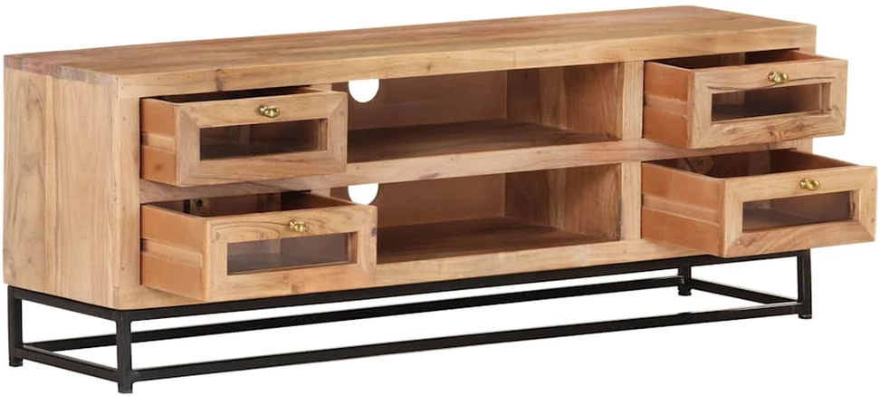 TV staliukas Televizoriaus spintelė, 110x30x40cm, akacijos medienos masyvas