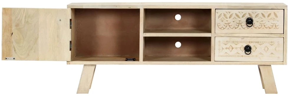 Televizoriaus spintelė, 110x30x40cm, mango medienos masyvas