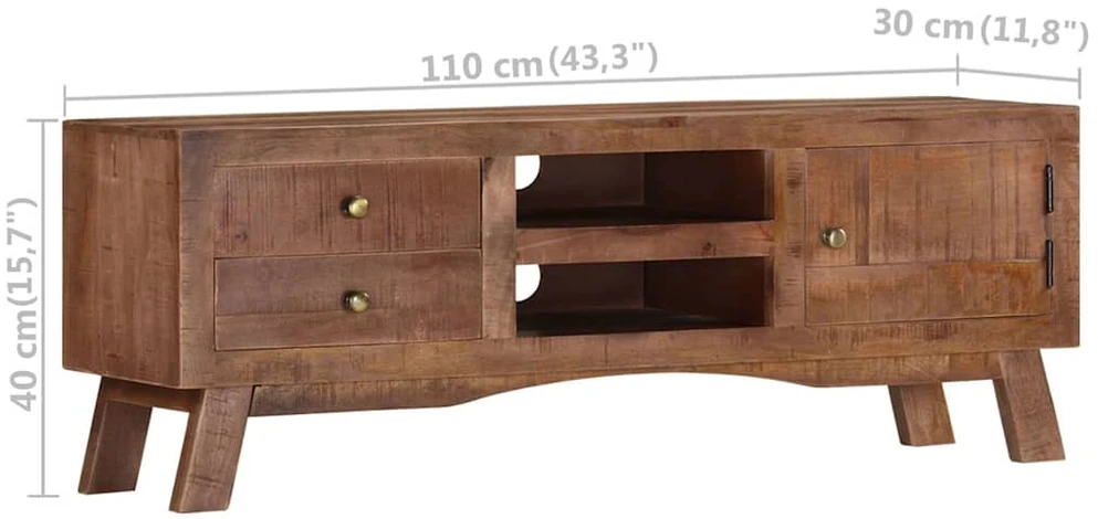 TV staliukas Televizoriaus spintelė, 110x30x40cm, neapdorota mango mediena