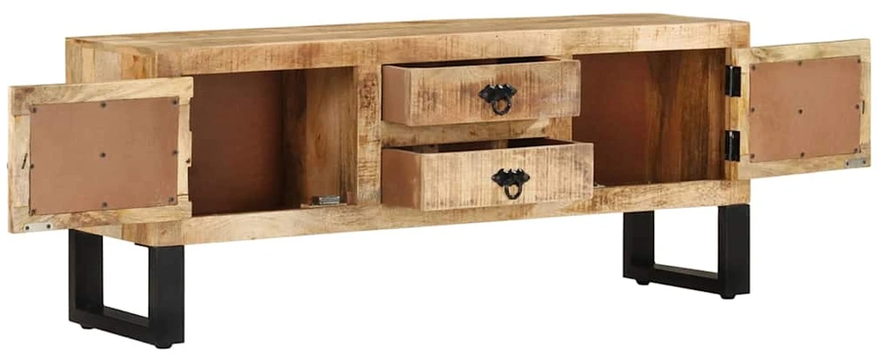 TV staliukas Televizoriaus spintelė, 110x30x45cm, neapdorota mango mediena