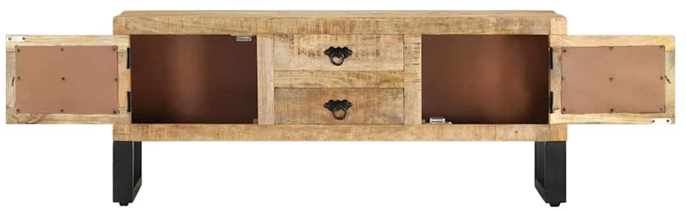 TV staliukas Televizoriaus spintelė, 110x30x45cm, neapdorota mango mediena