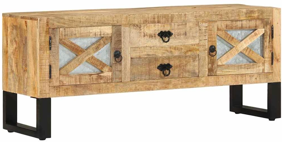 TV staliukas Televizoriaus spintelė, 110x30x45cm, neapdorota mango mediena