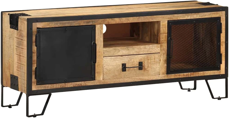 TV staliukas Televizoriaus spintelė, 110x31x46cm, neapdorota mango mediena