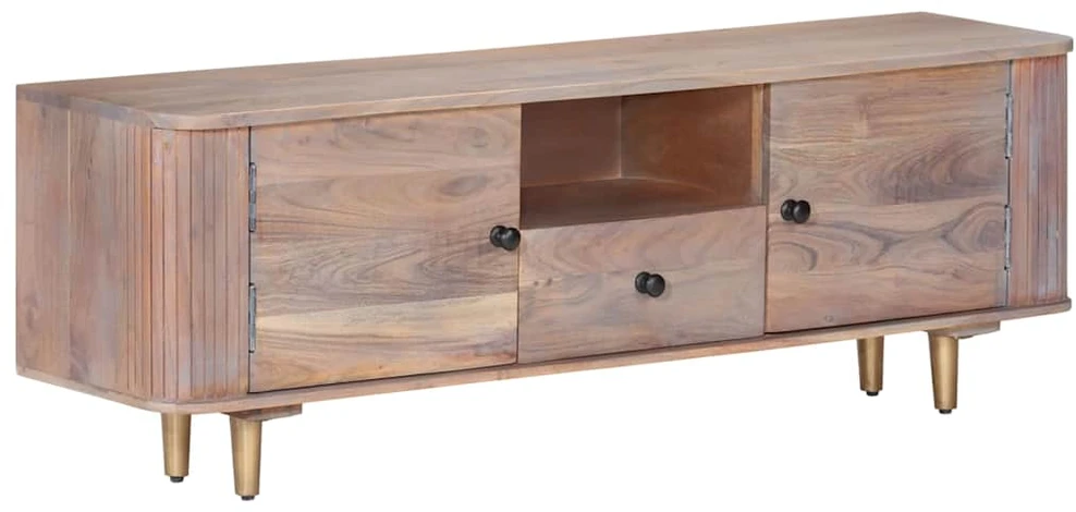 TV staliukas Televizoriaus spintelė, 118x30x40cm, akacijos medienos masyvas