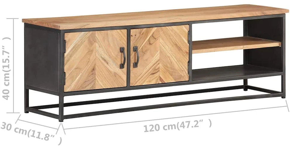 TV staliukas Televizoriaus spintelė, 120x30x40cm, akacijos medienos masyvas