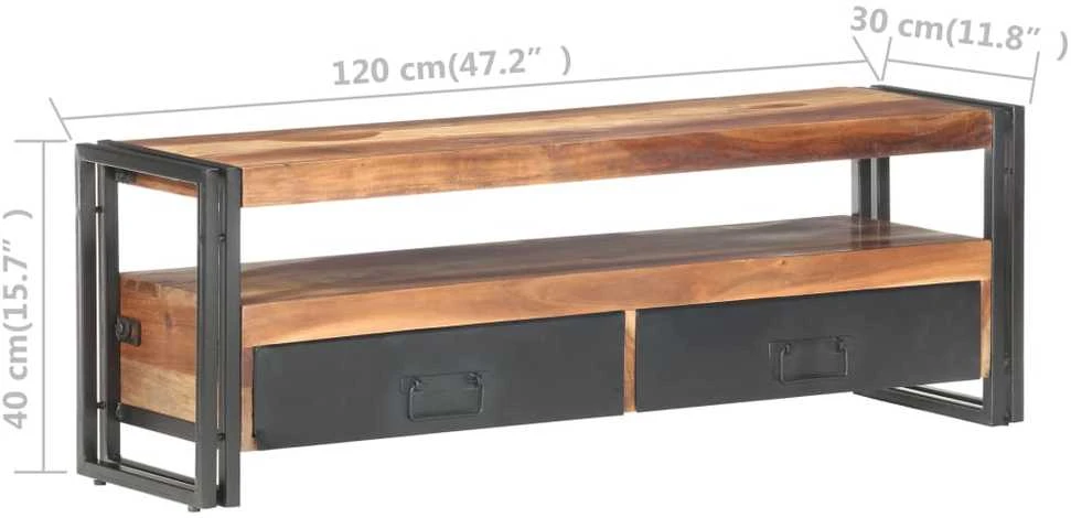 TV staliukas Televizoriaus spintelė, 120x30x40cm, medienos masyvas