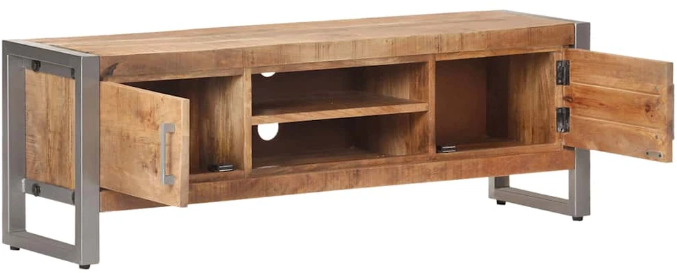 TV staliukas Televizoriaus spintelė, 120x30x40cm, neapdorota mango mediena
