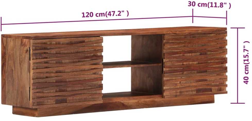 TV staliukas Televizoriaus spintelė, 120x30x40cm, rausv. dalb. med. mas.