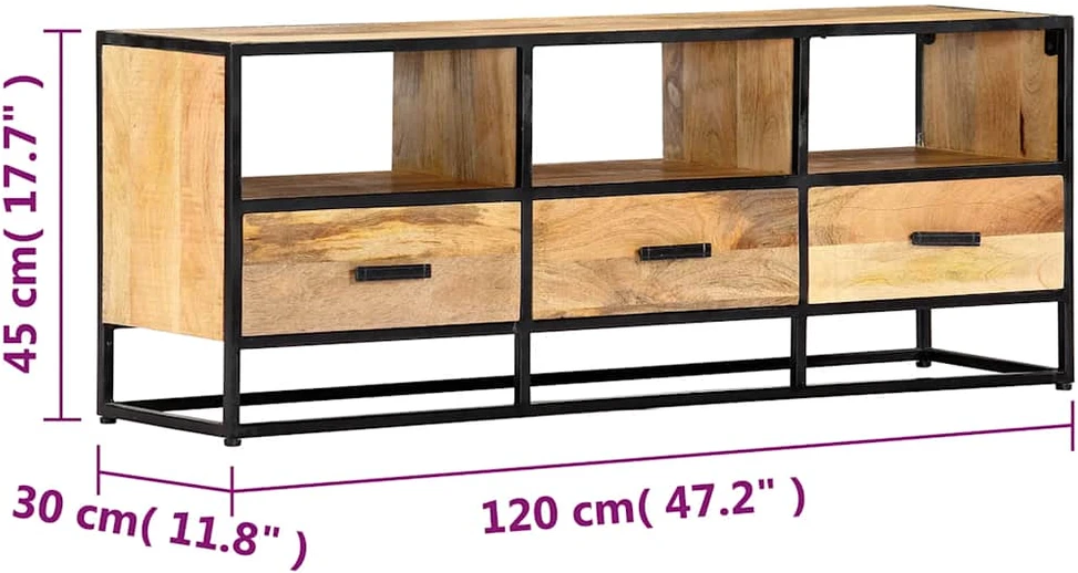 TV staliukas Televizoriaus spintelė, 120x30x45cm, mango medienos masyvas