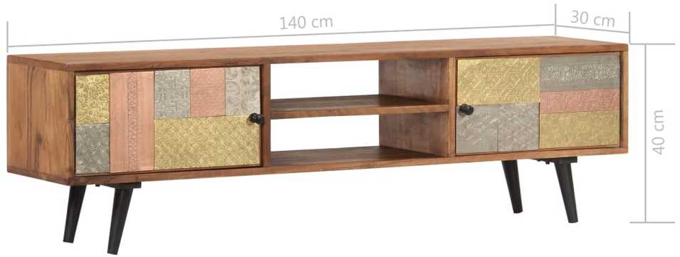 TV staliukas Televizoriaus spintelė, 140x30x40cm, akacijos medienos mas.