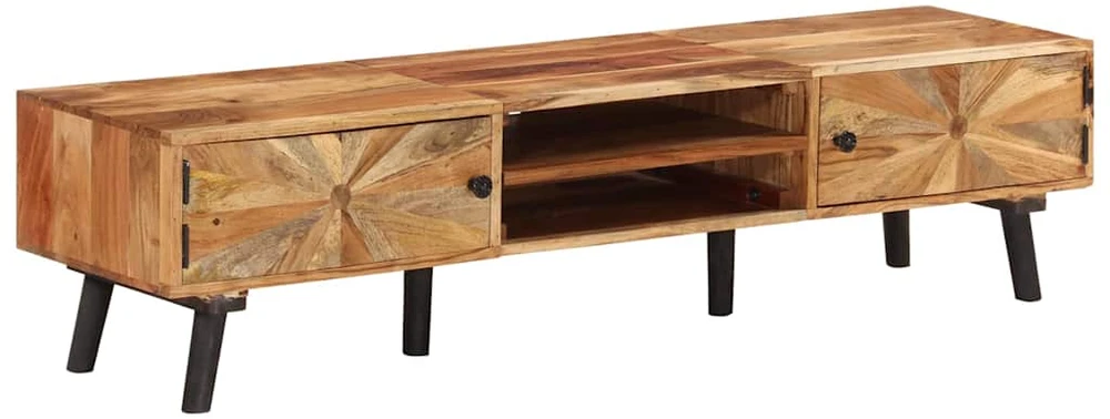 TV staliukas Televizoriaus spintelė, 145x35x35cm, akacijos medienos masyvas