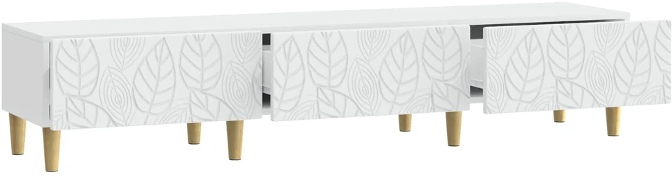 TV staliukas Televizoriaus spintelė 147 x 34,5 x 30 cm Balta