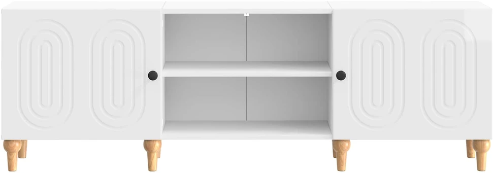 TV staliukas Televizoriaus spintelė 150 x 31 x 50 cm Itin blizgi balta