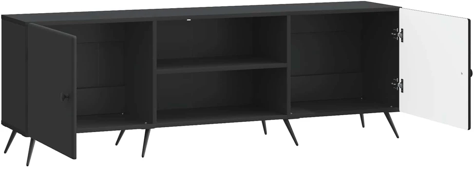 TV staliukas Televizoriaus spintelė 150 x 31 x 50 cm Juoda Apdirbta mediena