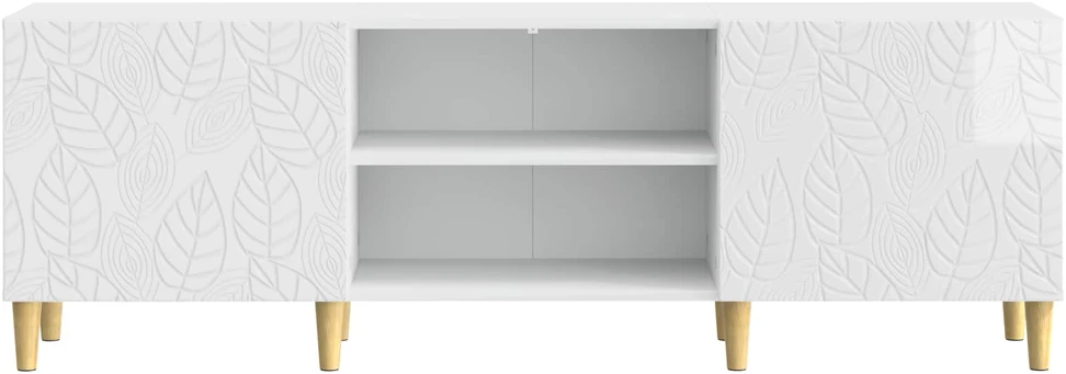 TV staliukas Televizoriaus spintelė 150 x 31 x 50 cm Itin blizgi balta