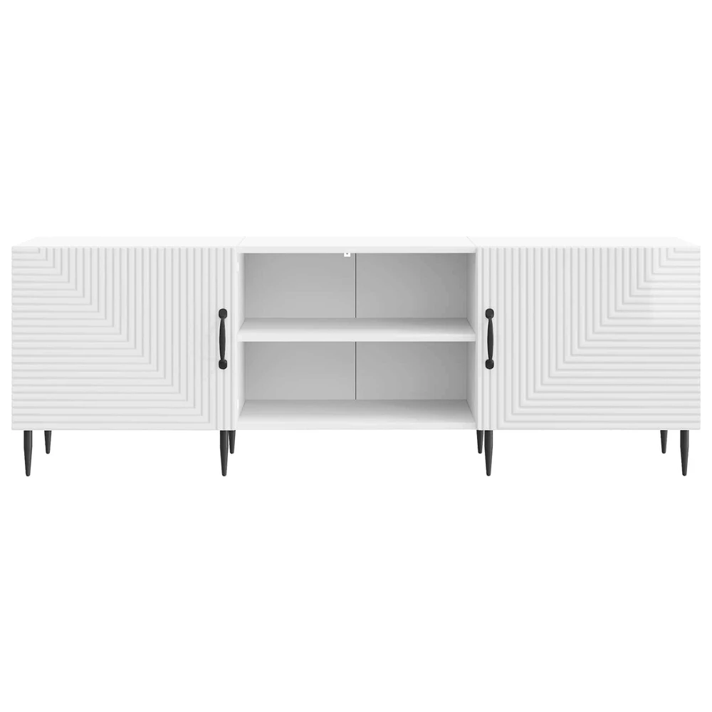 TV staliukas Televizoriaus spintelė 150 x 31 x 50 cm Itin blizgi balta