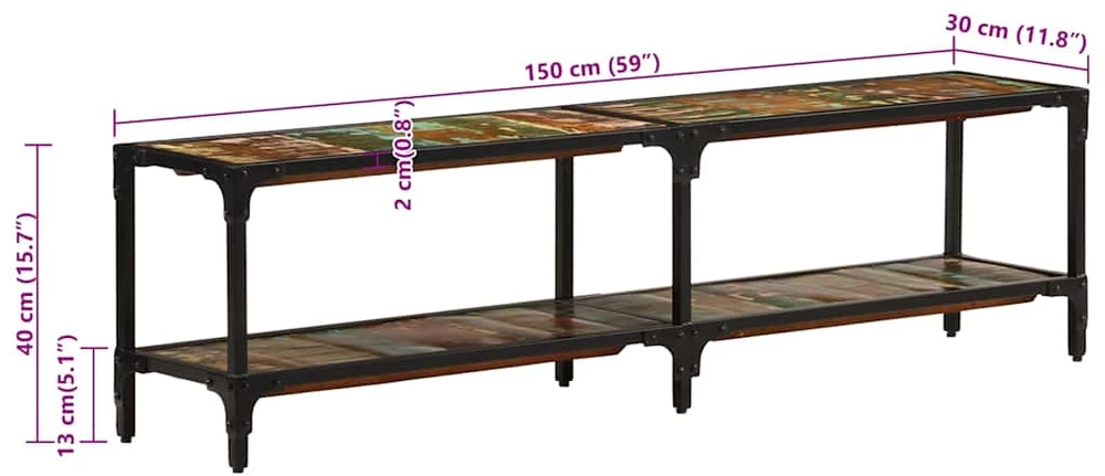 TV staliukas Televizoriaus spintelė, 150x30x41cm, perdirbta mediena