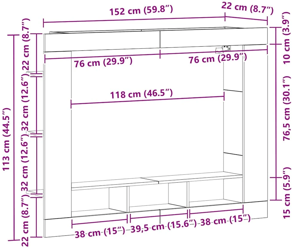 TV staliukas Televizoriaus spintelė 152 x 22 x 113 cm Sena mediena
