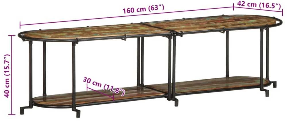 Televizoriaus spintelė, 160x42x40cm, perdirbta mediena